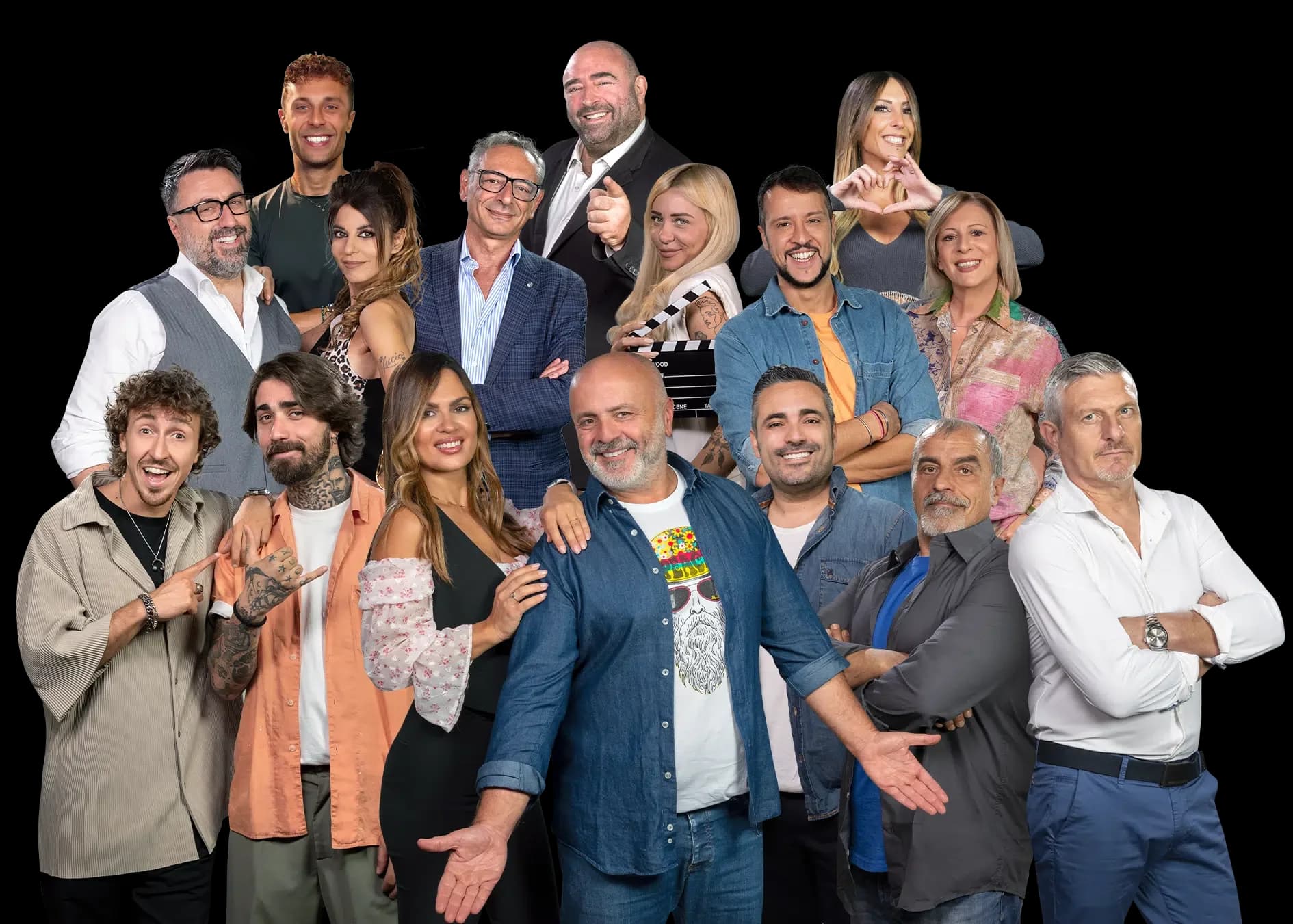 I conduttori di Radio Kiss Kiss, in posa tutti insieme